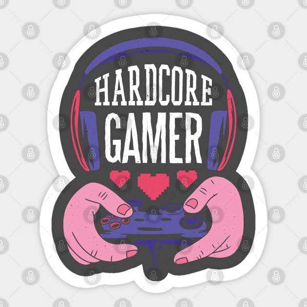 Hardcore Gamer Sticker by HotspotMerchandise